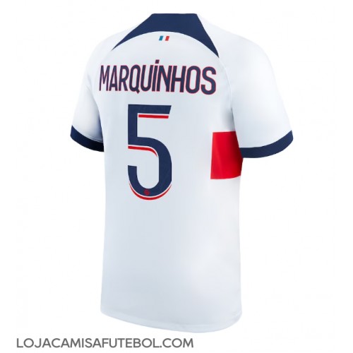 Camisa de Futebol Paris Saint-Germain Marquinhos #5 Equipamento Secundário 2023-24 Manga Curta